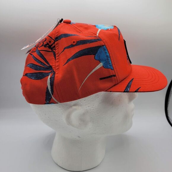 Billabong X Budweiser Mens Womens Hat Snapback Vacay Tropical Red Blue Floral - Picture 3 of 12